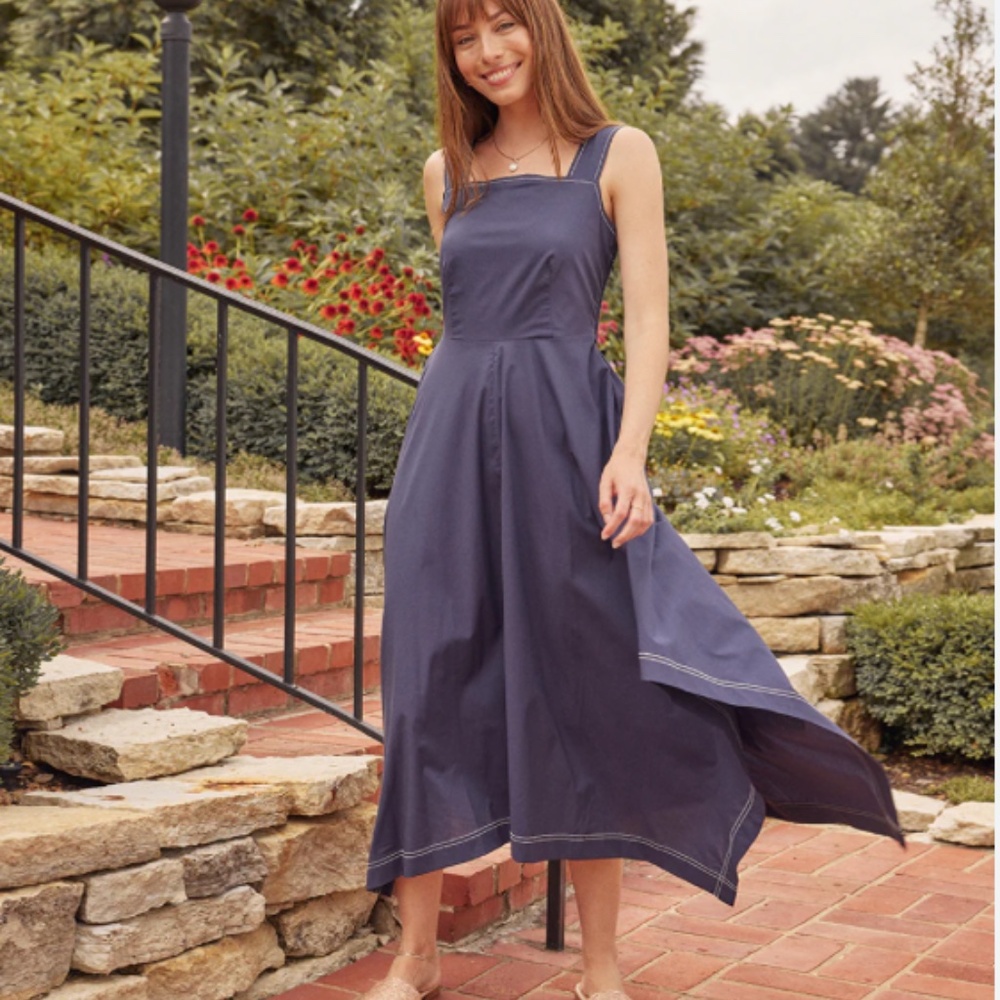 Summersalt Navy poplin Sundress Size Small